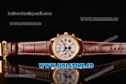 Longines Master Moonphase Chrono Swiss Valjoux 7751 Automatic Yellow Gold Case with White Dial and Roman Numeral Markers - 1:1 Original