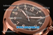 Patek Philippe Aquanaut Miyota 9015 Automatic Rose Gold Case with Black Dial and Arabic Numeral Markers (BP)