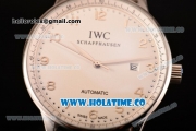 IWC Portugieser Asia 2813 Automatic Full Steel with White Dial and Silver Arabic Numeral Markers