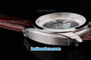 Vacheron Constantin Skeleton Automatic SSCase with White Dial and Leather Strap