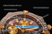 Breitling Chronomat Evolution Swiss Valjoux 7750 Automatic Steel Case with Grey Dial and Yellow Gold Stick Markers (BP)