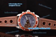 Breitling Superocean Heritage Chronograph Miyota Quartz Steel Case with Brown Dial and Brown Rubber Strap