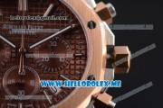 Audemars Piguet Royal Oak Miyota Quartz Two Tone Case/Bracelet with Brown Dial and Stick Markers