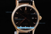 IWC Schaffhausen Automatic Black Dial and Rose Golden Case