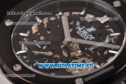 Hublot Classic Fusion Asia 6497 Manual Winding Steel Case with Skeleton Dial Black Bezel and Stick Markers