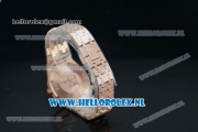 Audemars Piguet Royal Oak Swiss Quartz Rose Gold Case with Blue Dial and Rose Gold Bracelet (EF)