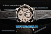 Cartier Calibre de Cartier Diver Swiss ETA 2824 Automatic Steel Case with White Dial Roman Numeral Markers and Black Bezel