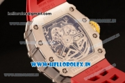 Richard Mille RM11-03 Swiss Valjoux 7750 Automatic Steel Case Skeleton Dial With Arabic Numeral Markers Red Rubber Strap(KV)