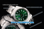 Rolex Datejust II Clone Rolex 3135 Automatic Stainless Steel Case/Bracelet with Green Dial and Stick Markers