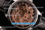 Patek Philippe Complicated Skeleton Asia Automatic Steel Case with Skeleton Dial and Black Leather Strap (GF)