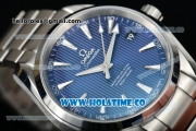 Omega Seamaster Aqua Terra 150 M Master Co-axial Clone 8500 Automatic Full Steel with Blue Dial and White Stick Markers