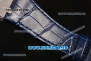 Audemars Piguet Royal Oak 41MM Asia Automatic Steel Case with Blue Grids Dial Diamonds Bezel and Stick Markers