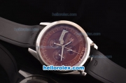 Tag Heuer Mikrogirder 2000 Chronograph Miyota Quartz Steel Case with Brown Dial and Black Rubber Strap