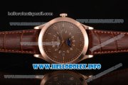 Patek Philippe Grand Complications Perpetual Calendar Miyota Quartz Rose Gold Case with Brown Dial and Arabic Numeral Markers