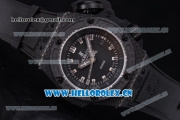 Hublot King Power Diver Oceanographic 4000 Clone HUB4100 Automatic Carbon Fiber Case with Black Dial Black Rubber Strap and Stick Markers