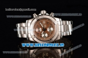 Breitling Super Avenger II 7705 Automatic Steel Case with Brown Dial Arabic Numeral Markers and Steel Bracelet (GF)