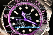 Rolex Sea-Dweller Deepsea Asia 2813 Automatic Steel Case/Strap with Black Dial and Purple Diver Index