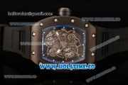 Richard Mille RM 055 Bubba Watson Tourbillon Manual Winding PVD Case with Skeleton Dial Dot Markers and Blue Inner Bezel