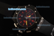 Hublot Big Bang Ayrton Senna Chronograph Miyota Quartz Movement PVD Case with Black Dial and Red Stick Markers