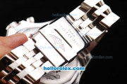 Breitling Bentley Motors Swiss Valjoux 7750 Chronograph Movement Full Beige Dial with Silver Stick Marker and SS Strap