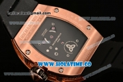 Richard Mille RM025-01 Miyota 6T51 Automatic Diamonds/Rose Gold Case with Black Dial and Black Rubber Strap