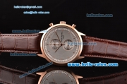 Patek Philippe Grand Complication Chronograph Miyota OS20 Quartz Rose Gold Case with Gray Dial and Stick Markers