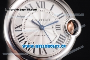 Cartier Ballon Bleu Medium Seiko NH06 Quartz Steel Case with Silver Dial and Roman Numeral Markers Two Tone Bracelet (YF)