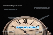 Cartier Rotonde De Miyota Quartz Steel Case/Bracelet with White Dial and Black Roman Numeral Markers