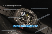 Richard Mille RM35-02 Carbon Fiber With Red Crown Miyota 9015 Movement 1:1 Clone Black Rubber