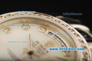 Rolex Day-Date Automatic Movement ETA Coating Case with White MOP Dial and Diamond Markers/Bezel