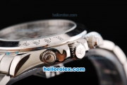 Rolex Daytona II Automatic Movement Silver Case with White Dial and White Stick Marker-SS Strap