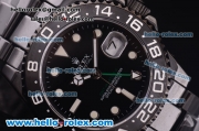 Rolex GMT Asia 2813 Automatic Full Black Ceramic with Black Dial and White Markers