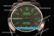 Rolex Milgauss Asia Automatic Full PVD with Green Stick Markers and Black Dial