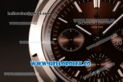 Vacheron Constantin Overseas Chrono Miyota 9015 Automatic Steel Case with Brown Dial and Steel Bracelet