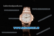 Patek Philippe Nautilus Miyota 9015 Automatic Rose Gold Case White Dial With Stick Markers Rose Gold Bracelet