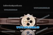 Breitling Navitimer 01 Chrono Swiss Valjoux 7750 Automatic Steel Case with Silver Stick Markers and White Dial - 1:1 Original (JF)