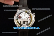 HYT H1 Titanium Clone HTY Cal.101 Manual Winding Steel Case with White Dial and Black Rubber Strap