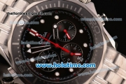 Omega Seamaster Diver 300M Chrono Miyota OS20 Quartz Full Steel with Black Dial and White Markers