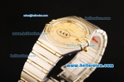 Omega Constellation Swiss ETA 2836 Automatic Movement Steel Case with Yellow Dial and Diamond Markers/Bezel