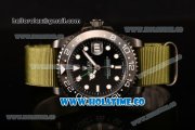 Rolex GMT-Master II Asia Automatic PVD Case with Black Dial and White Markers - Army Green Nylon Strap