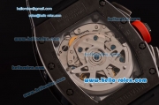 Richard Mille RM011 Swiss Valjoux 7750-SHG Automatic PVD Case with Black Rubber Strap and Skeleton Dial Numeral Markers