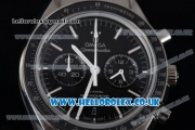 Omega Speedmaster Moonwatch Chronograph Japanese Miyota Quartz Stainless Steel Case/Bracelet with Black Dial Stick Markers (EF)