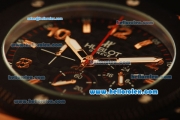 Hublot Big Bang King Chronograph Miyota Quartz Movement Rose Gold Case with Black Dial and PVD Bezel