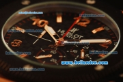 Hublot Big Bang King Chronograph Miyota Quartz Movement Rose Gold Case with Black Dial and PVD Bezel