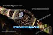 Richard Mille RM35-01 Japanese Miyota 9015 Automatic Carbon Fiber Case Skeleton Dial With Dots Markers Camouflage Rubber Strap - 1:1 Original( KV)