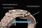 Audemars Piguet Royal Oak 33MM Miyota Quartz Diamonds/Steel Case with White Dial Stick Markers and Diamonds Bezel (EF)