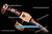 Vacheron Constantin Malte Tourbillon Power Reserve Swiss Tourbillon Manual Winding Rose Gold Case with Beige Dial Stick Markers and Brown Leather Strap