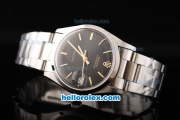 Rolex Milgauss Precision Automatic Movement Silver Case with Rose Gold Stick Markers-Black Dial and SS Strap
