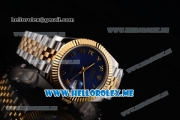 Rolex Datejust II Asia 2813 Automatic Two Tone Case/Bracelet with Dark Blue Dial and Roman Numeral Markers (BP)