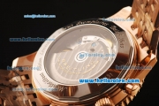 Breitling Montbrillant Swiss Valjoux 7750 Automatic Full Rose Gold with White Dial and Rose Gold Markers
